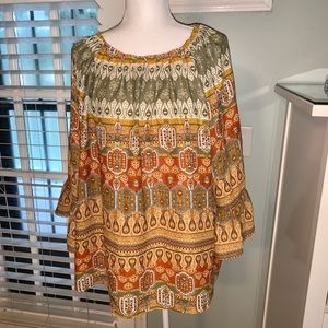 Flowy women’s blouse fall colors size 18/20